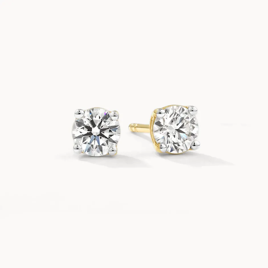 Discount Laboratory-Grown Diamond 0.50ct Round Stud Earrings in 10k Gold Gifts For Him | Gifts For Her