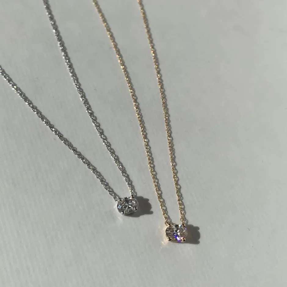 Outlet Laboratory-Grown Diamond 0.20ct Oval Necklace in 10k Gold Best Selling Gifts | Gifts For Her