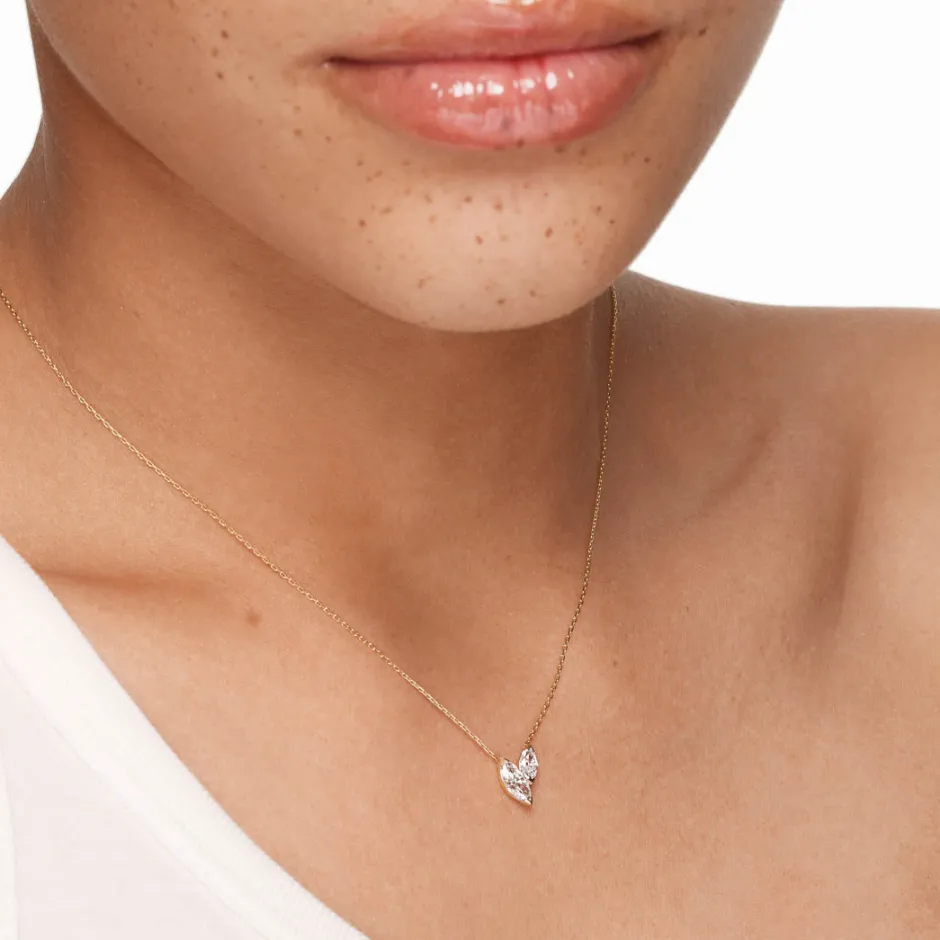 Sale Laboratory-Grown Diamond 0.70ct Double Marquise Necklace in 10k Gold Luxe Gifting | Laboratory-grown Diamonds