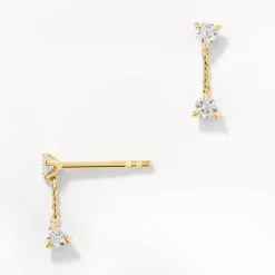 Best Laboratory-Grown Diamond Drop Studs in 10k Gold Gifts For Her | Luxe Gifting