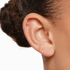 Fashion Laboratory-Grown Diamond Double Marquise Helix Single Stud Earring in 10k Gold Laboratory-grown Diamonds | Earrings