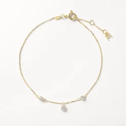 Hot Laboratory-Grown Diamond Floating Droplet Bracelet in 10k Gold Luxe Gifting | Laboratory-grown Diamonds