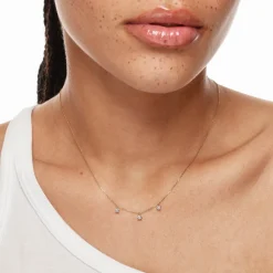 Sale Laboratory-Grown Diamond Floating Droplet Necklace in 10k Gold Luxe Gifting | Laboratory-grown Diamonds
