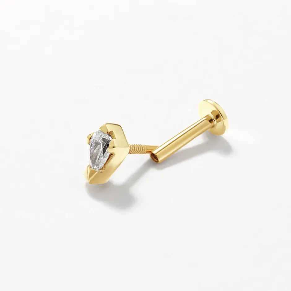 Outlet Laboratory-Grown Diamond Kite Helix Single Stud Earring in 10k Gold Laboratory-grown Diamonds | Earrings