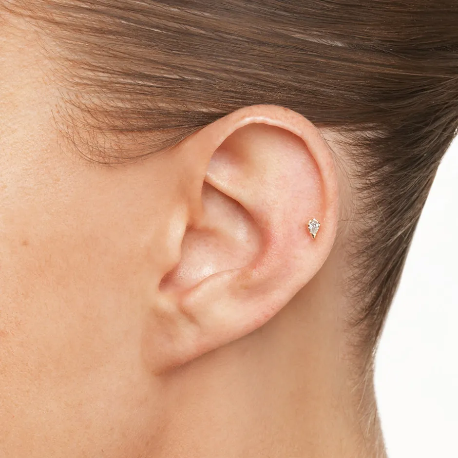 Outlet Laboratory-Grown Diamond Kite Helix Single Stud Earring in 10k Gold Laboratory-grown Diamonds | Earrings