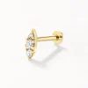 Hot Laboratory-Grown Diamond Pave Marquise Helix Single Stud Earring in 10k Gold Laboratory-grown Diamonds | Earrings