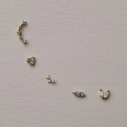 Hot Laboratory-Grown Diamond Pave Marquise Helix Single Stud Earring in 10k Gold Laboratory-grown Diamonds | Earrings