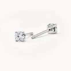 Fashion Laboratory-Grown Diamond Round Stud Earrings in Silver Best Selling Gifts | Gifts For Him