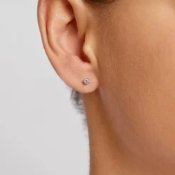 Fashion Laboratory-Grown Diamond Round Stud Earrings in Silver Best Selling Gifts | Gifts For Him