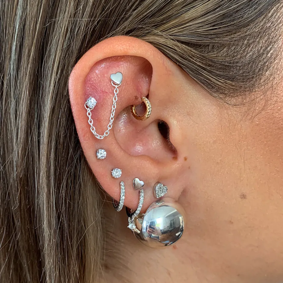 Fashion Laboratory-Grown Diamond Round Stud Earrings in Silver Best Selling Gifts | Gifts For Him