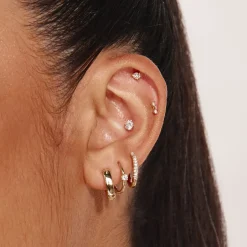 Clearance Laboratory-Grown Diamond Solitaire Huggie Earrings in 10k Gold Luxe Gifting | Laboratory-grown Diamonds