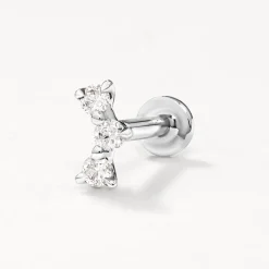 Outlet Laboratory-Grown Diamond Trio Bar Helix Single Stud Earring in Silver Laboratory-grown Diamonds | 925 Sterling Silver