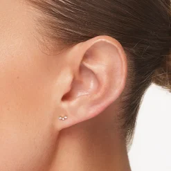 Clearance Laboratory-Grown Diamond Trio Bar Stud Earrings in 10k Gold Gifts For Her | Laboratory-grown Diamonds