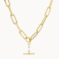 Best Large Paperclip Toggle Necklace in Gold Under $500 | 18k Fine Gold Plated