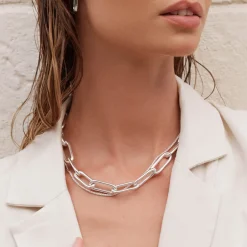 Hot Large Paperclip Toggle Necklace in Silver Under $500 | 925 Sterling Silver