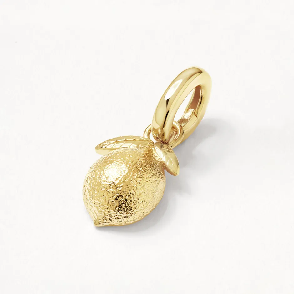 Discount Lemon Charm Pendant in Gold 18k Fine Gold Plated | Personalisation