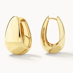 Sale Maxi Drop Dome Hoops in Gold 18k Fine Gold Plated | Earrings