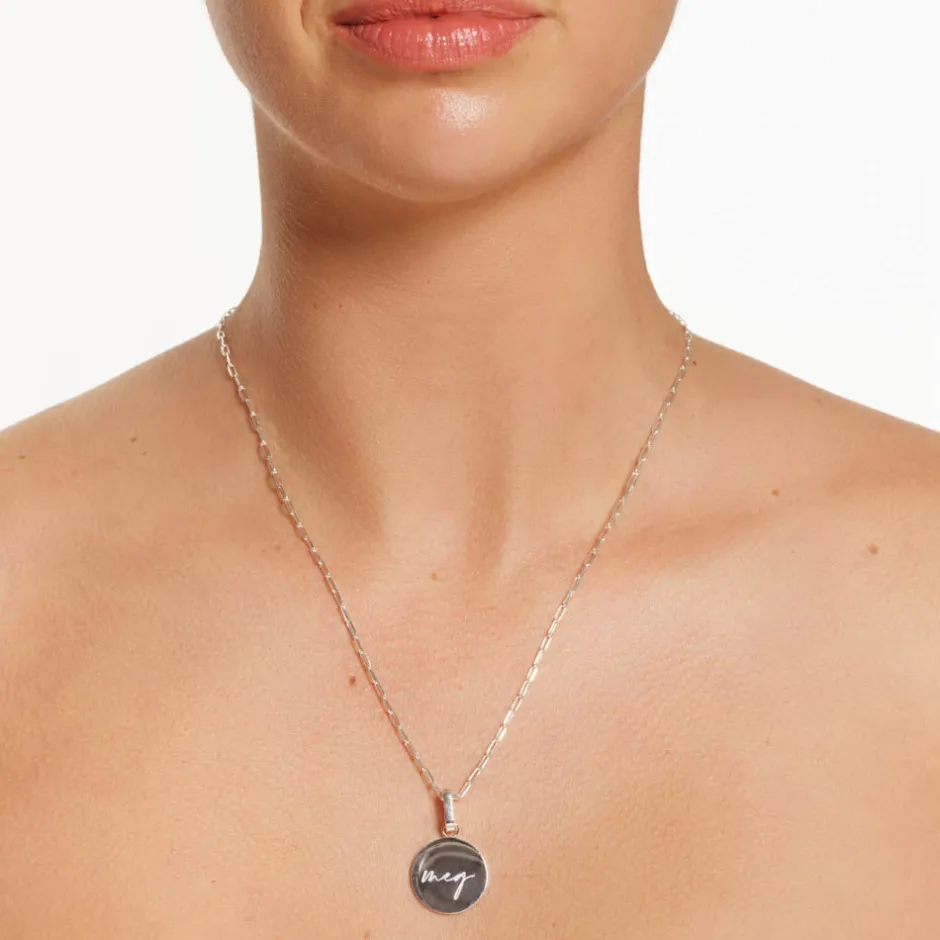 Online Maxi Engravable Disc Pendant in Silver Engravable Jewellery | 925 Sterling Silver