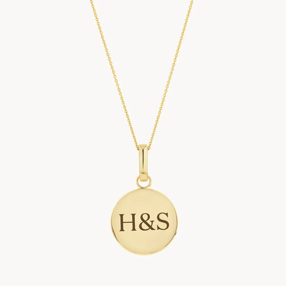 Best Maxi Engravable Disc Pendant in Gold Engravable Jewellery | Personalisation