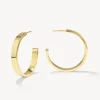 Hot Maxi Flat Hoop Earrings in Gold 18k Fine Gold Plated | Earrings