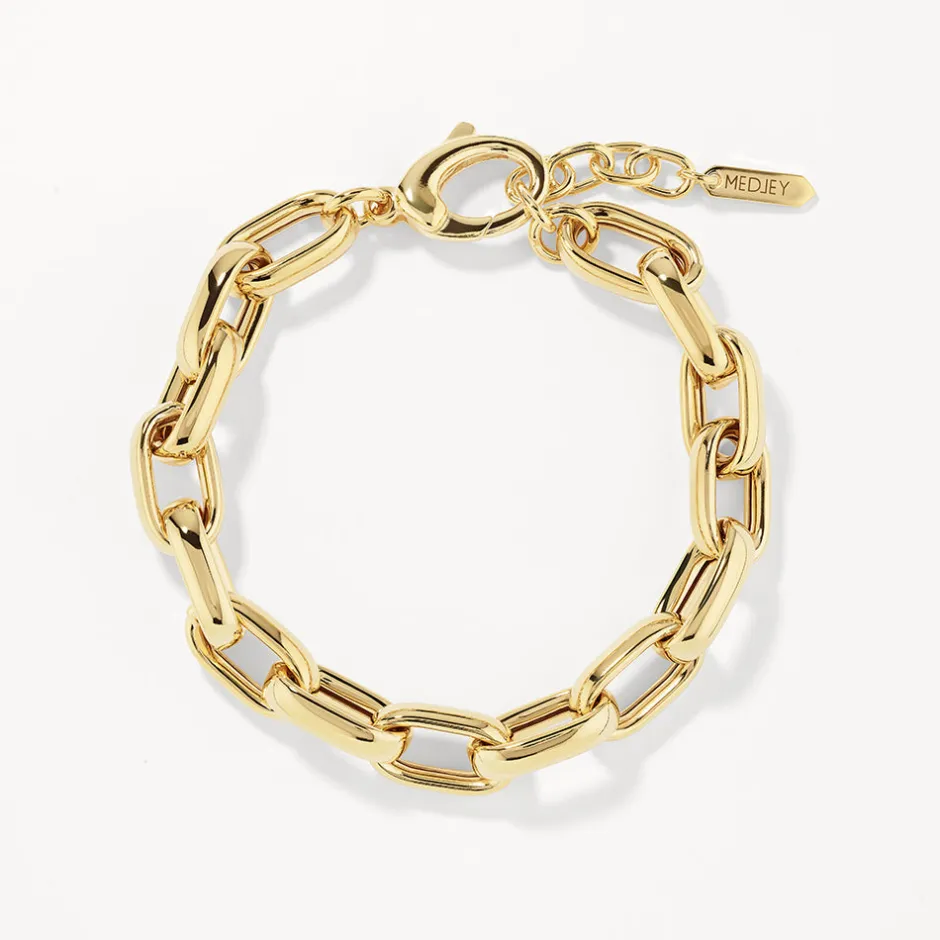 Best Maxi Paperclip Chain Bracelet in Gold 18k Fine Gold Plated | Bracelets & Bangles