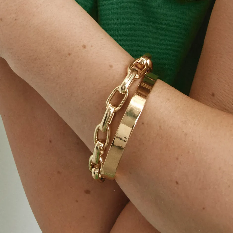 Best Maxi Paperclip Chain Bracelet in Gold 18k Fine Gold Plated | Bracelets & Bangles