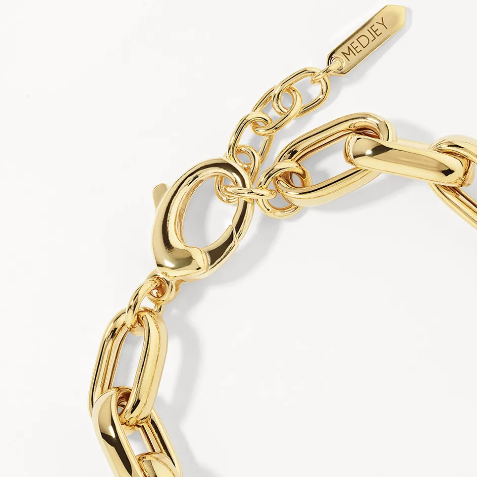 Best Maxi Paperclip Chain Bracelet in Gold 18k Fine Gold Plated | Bracelets & Bangles