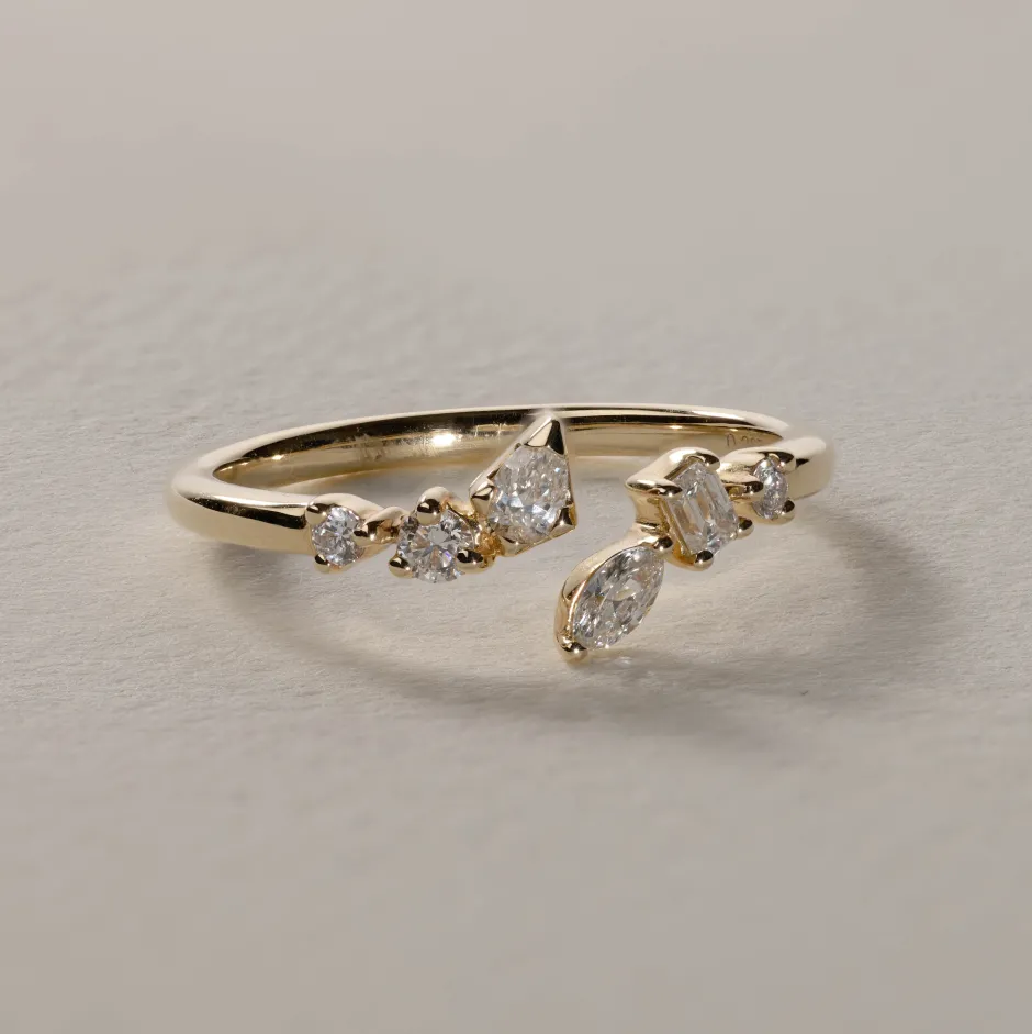 Sale Medley x Dinnara Lab-Grown Diamond 0.25ct Bypass Ring in 10k Gold Luxe Gifting | Laboratory-grown Diamonds