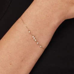 Best Medley x Dinnara Lab-Grown Diamond 0.25ct Station Bracelet in 10k Gold Luxe Gifting | Laboratory-grown Diamonds
