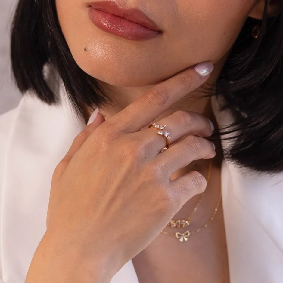 Sale Medley x Dinnara Lab-Grown Diamond 0.25ct Bypass Ring in 10k Gold Luxe Gifting | Laboratory-grown Diamonds