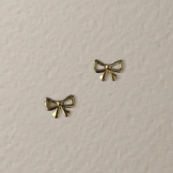 Sale Medley x Dinnara Micro Bow Stud Earrings in 10k Gold Symbolic Jewellery | Earrings