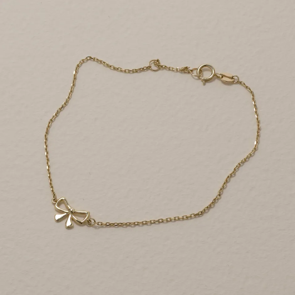 Best Medley x Dinnara Micro Bow Bracelet in 10k Gold Symbolic Jewellery | Bracelets & Bangles