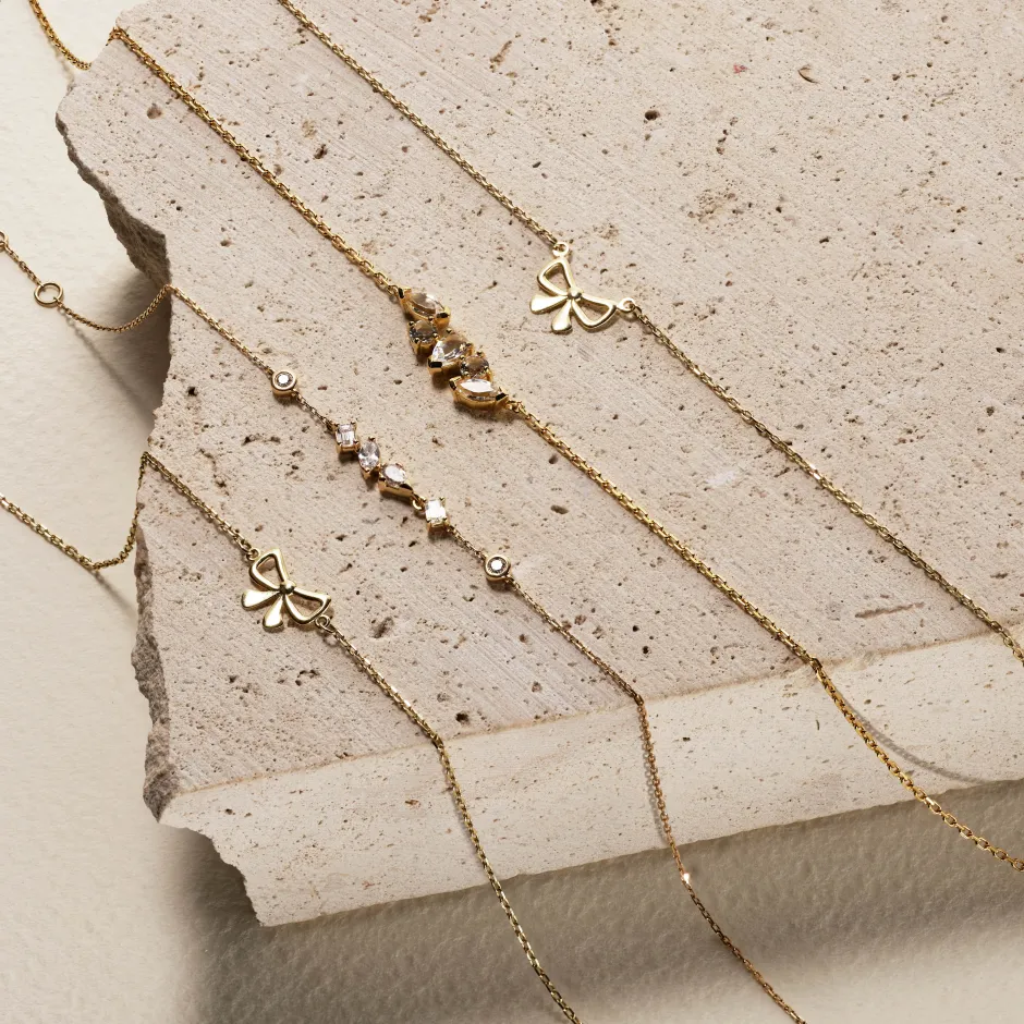 Best Medley x Dinnara Micro Bow Bracelet in 10k Gold Symbolic Jewellery | Bracelets & Bangles