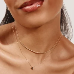 New Micro Beaded Chain Necklace in 10k Gold Necklaces & Pendants | Chains