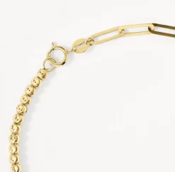 Clearance Micro Beaded Half Paperclip Chain Bracelet in 10k Gold Bracelets & Bangles | Bracelets