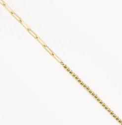 Clearance Micro Beaded Half Paperclip Chain Bracelet in 10k Gold Bracelets & Bangles | Bracelets