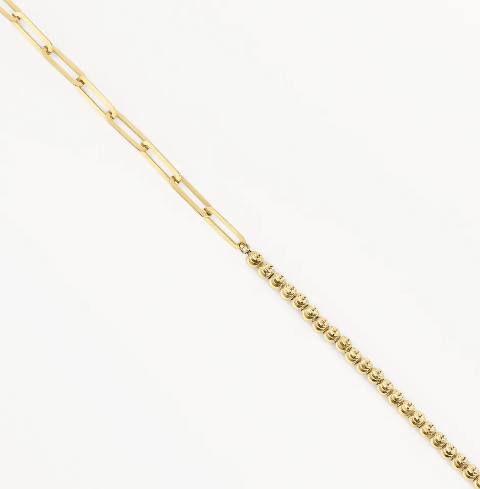 Clearance Micro Beaded Half Paperclip Chain Bracelet in 10k Gold Bracelets & Bangles | Bracelets