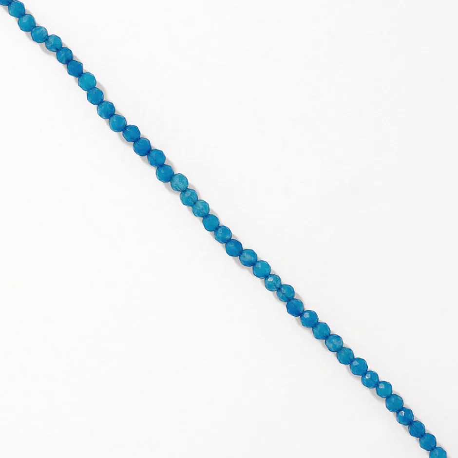 Discount Micro Blue Agate Bead Bracelet in Gold Under $150 | Natural Gemstones