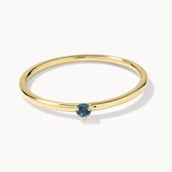 Sale Micro Blue Topaz Round Solitaire Ring in 10k gold Birthstone Jewellery | Under $300
