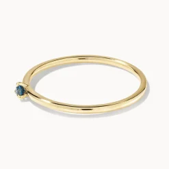 Sale Micro Blue Topaz Round Solitaire Ring in 10k gold Birthstone Jewellery | Under $300