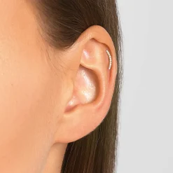 Online Micro Diamond Climber Helix Single Stud Earring in 10k Gold Under $300 | Natural Diamonds