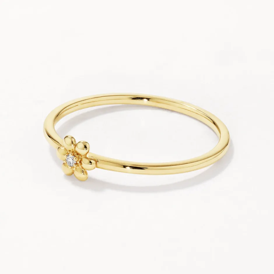 Hot Micro Diamond Daisy Ring in 10k Gold Rings | Diamond Rings