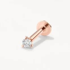 Discount Micro Diamond Helix Single Stud Earring in 10k Rose Gold Natural Diamonds | 10k Rose Gold