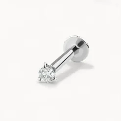 Online Micro Diamond Helix Single Stud Earring in Silver Gifts For Him | Bridal Gifts