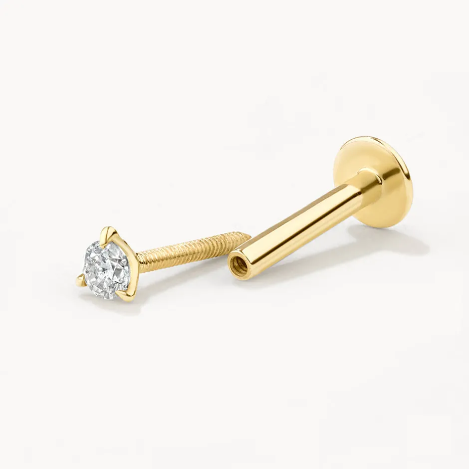 Online Micro Diamond Helix Single Stud Earring in 10k Gold Gifts For Him | Bridal Gifts