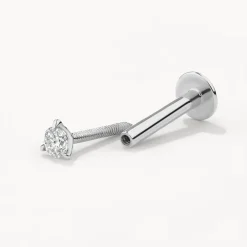 Online Micro Diamond Helix Single Stud Earring in Silver Gifts For Him | Bridal Gifts