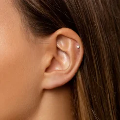 Online Micro Diamond Helix Single Stud Earring in Silver Gifts For Him | Bridal Gifts