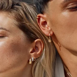 Outlet Micro Fine Bar Helix Single Stud Earring in 10k Gold 10k Gold | Earrings