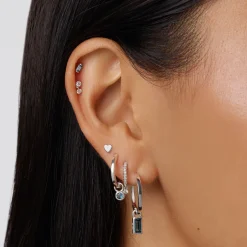 New Micro Heart Helix Single Stud Earring in Silver Best Selling Gifts | Gifts For Her
