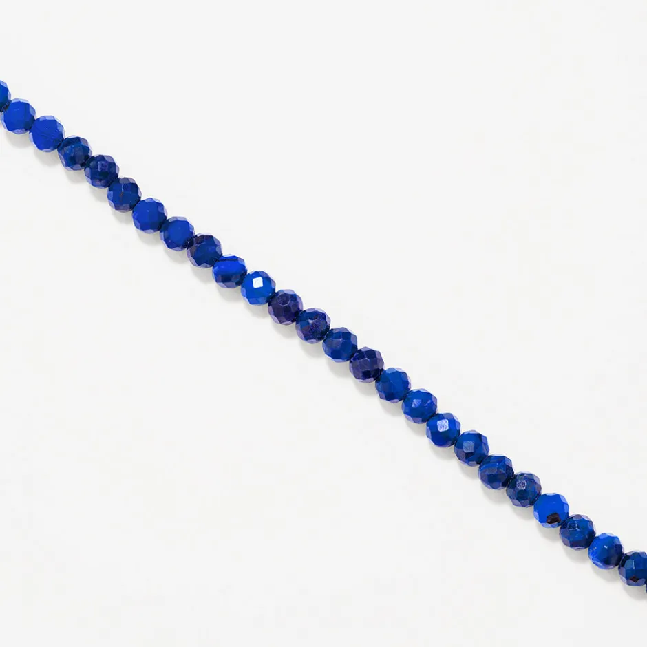 Online Micro Lapis Lazuli Bead Necklace in Gold Gifts For Him | Natural Gemstones